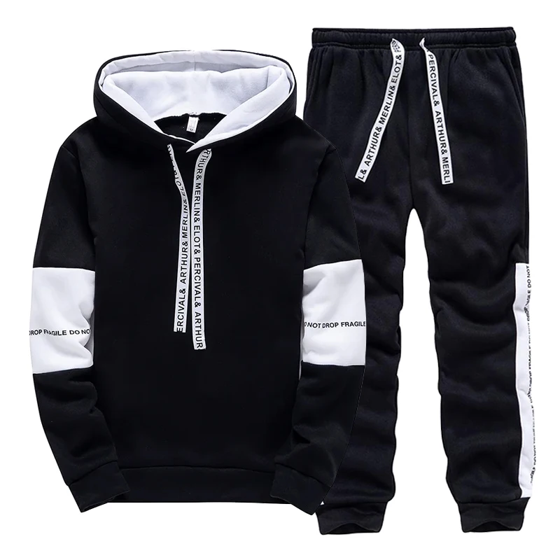 Winter Clothing Men - Черно-белый мужской спортивный костюм: модные повседневные