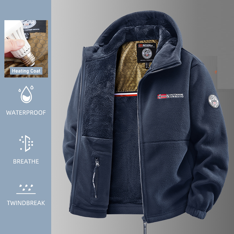 Windproof Jacket Softshell - Мужская куртка с подогревом, зимняя флисовая