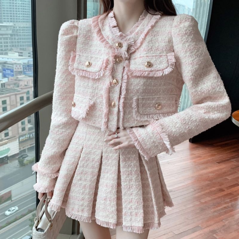 Winter Clothing Outfits - Женский элегантный костюм с бахромой Y2K,