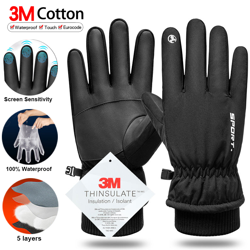Waterproof Mitten Ski - Термальные зимние велосипедные лыжные перчатки для