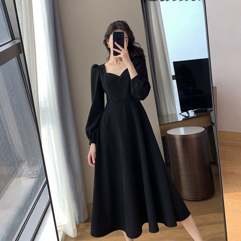 Winter Clothing Colors - Женское платье-миди с длинным рукавом и