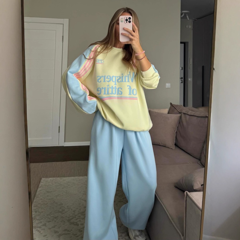 Модный контрастный свитшот, бр – обзор и цена Y2K Winter Clothing